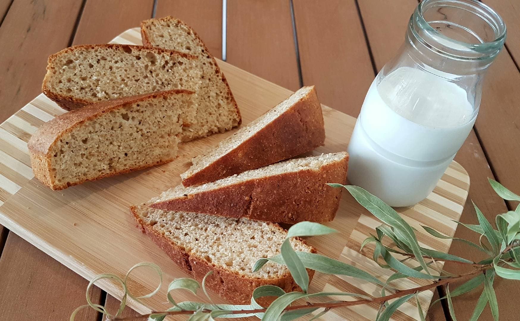 Banana bread and milk from the Explorers menu
