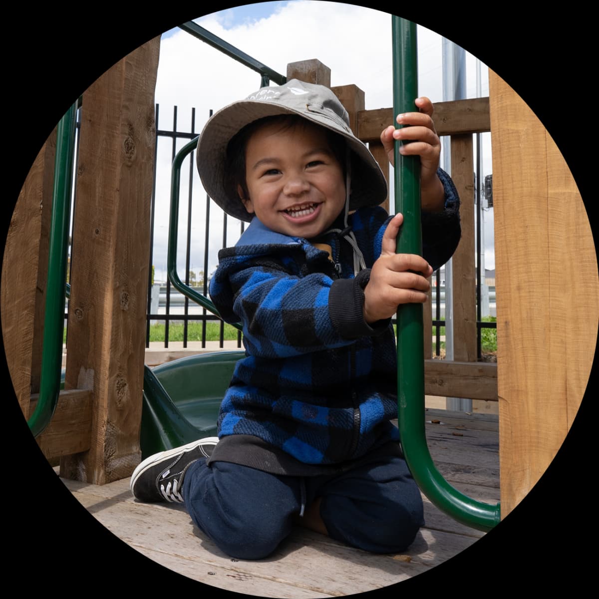 Toddler playing outdoors at Explorers