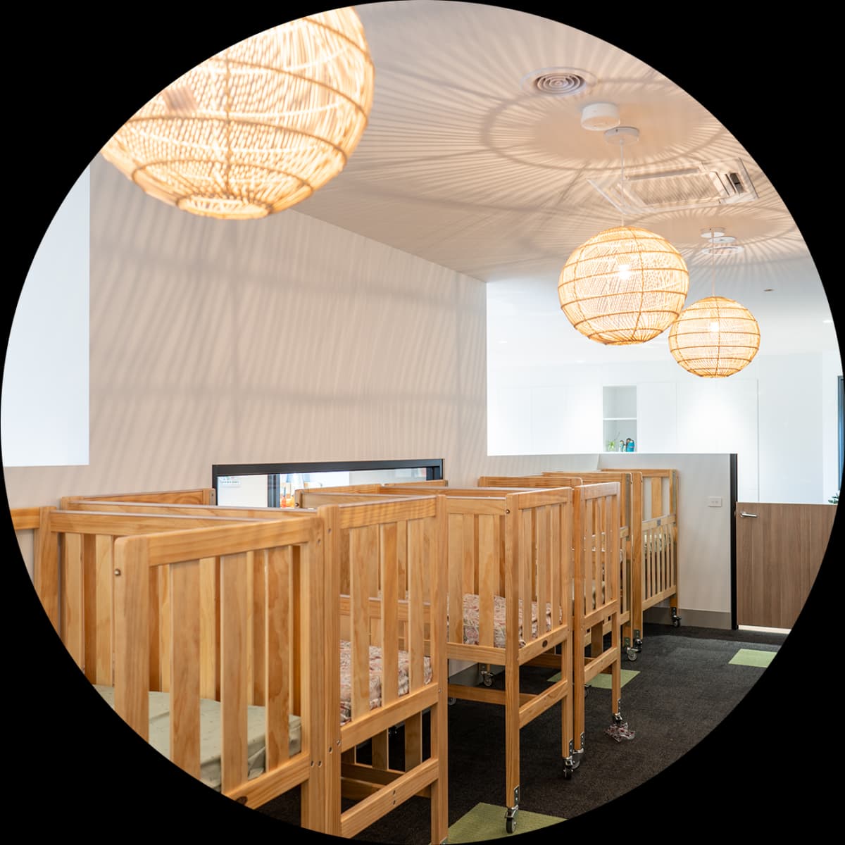 Nursery cot room designed for safe rest