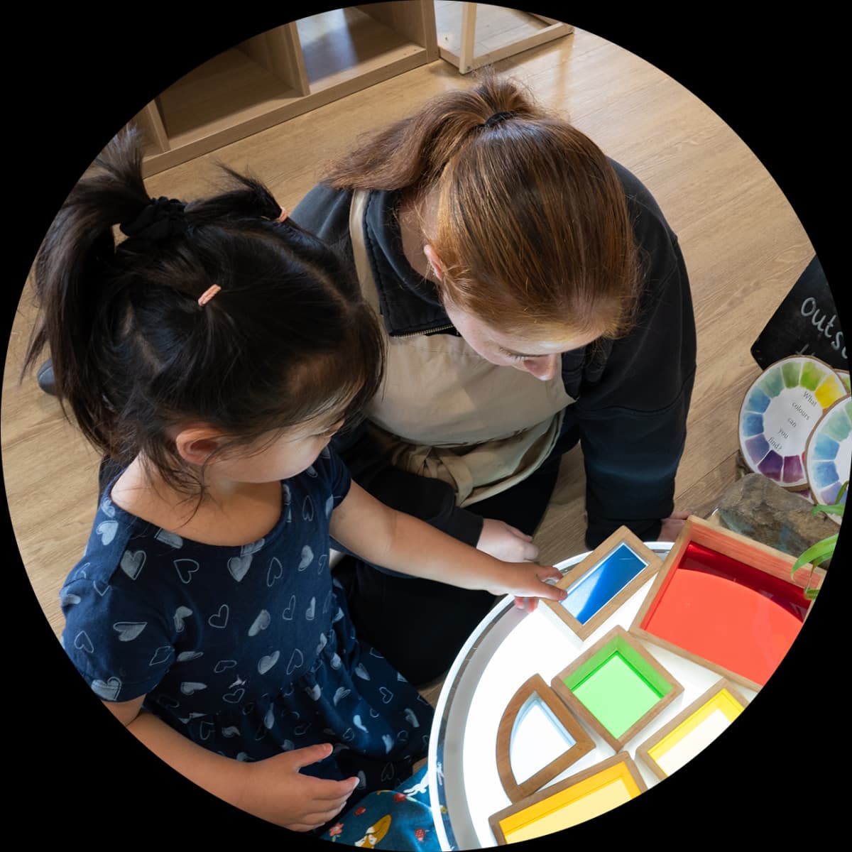 Child welcomed into an Explorers learning space
