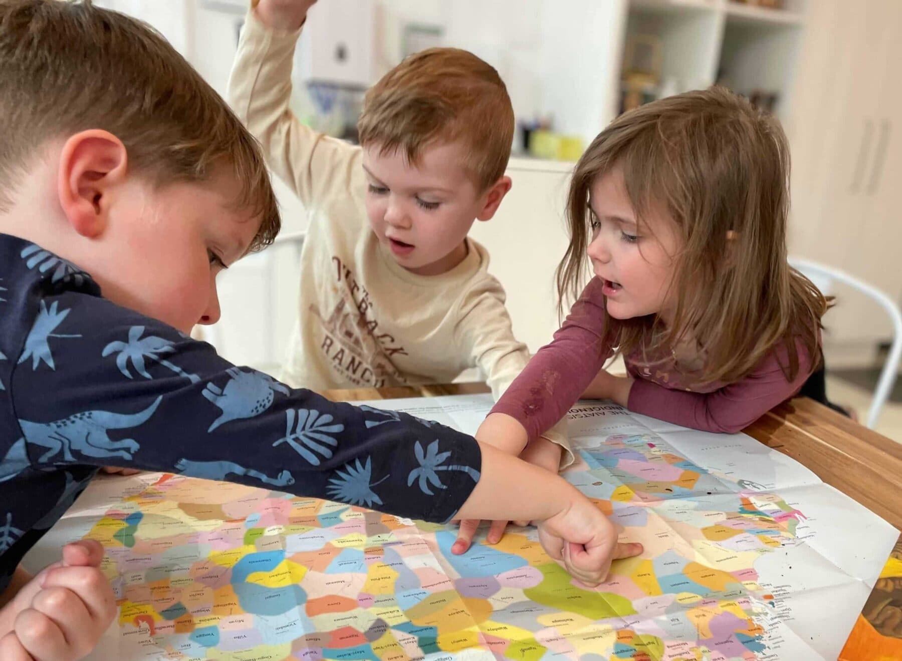 Children participating in a 3-year-old kindergarten learning environment at Explorers Early Learning
