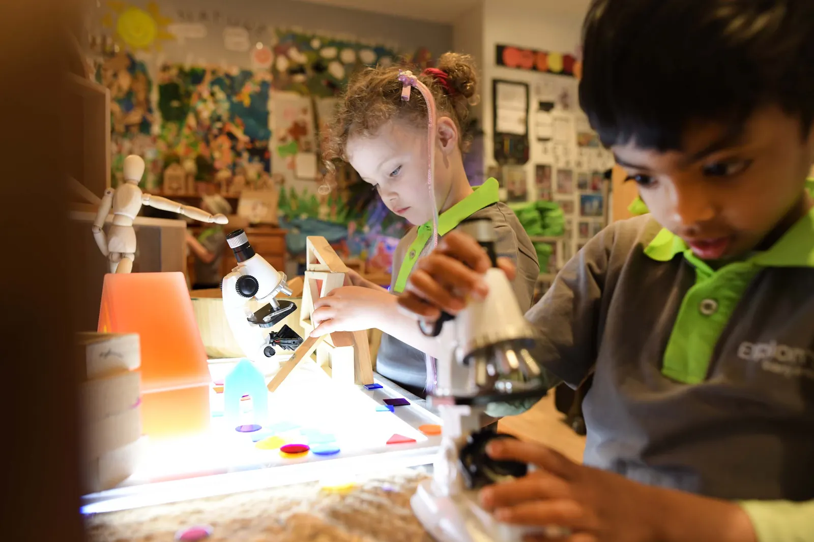 Children exploring creative experiences