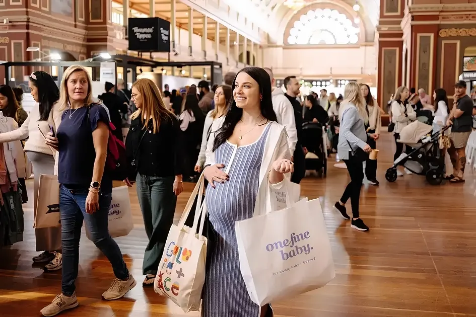 Families attending the One Fine Baby Expo
