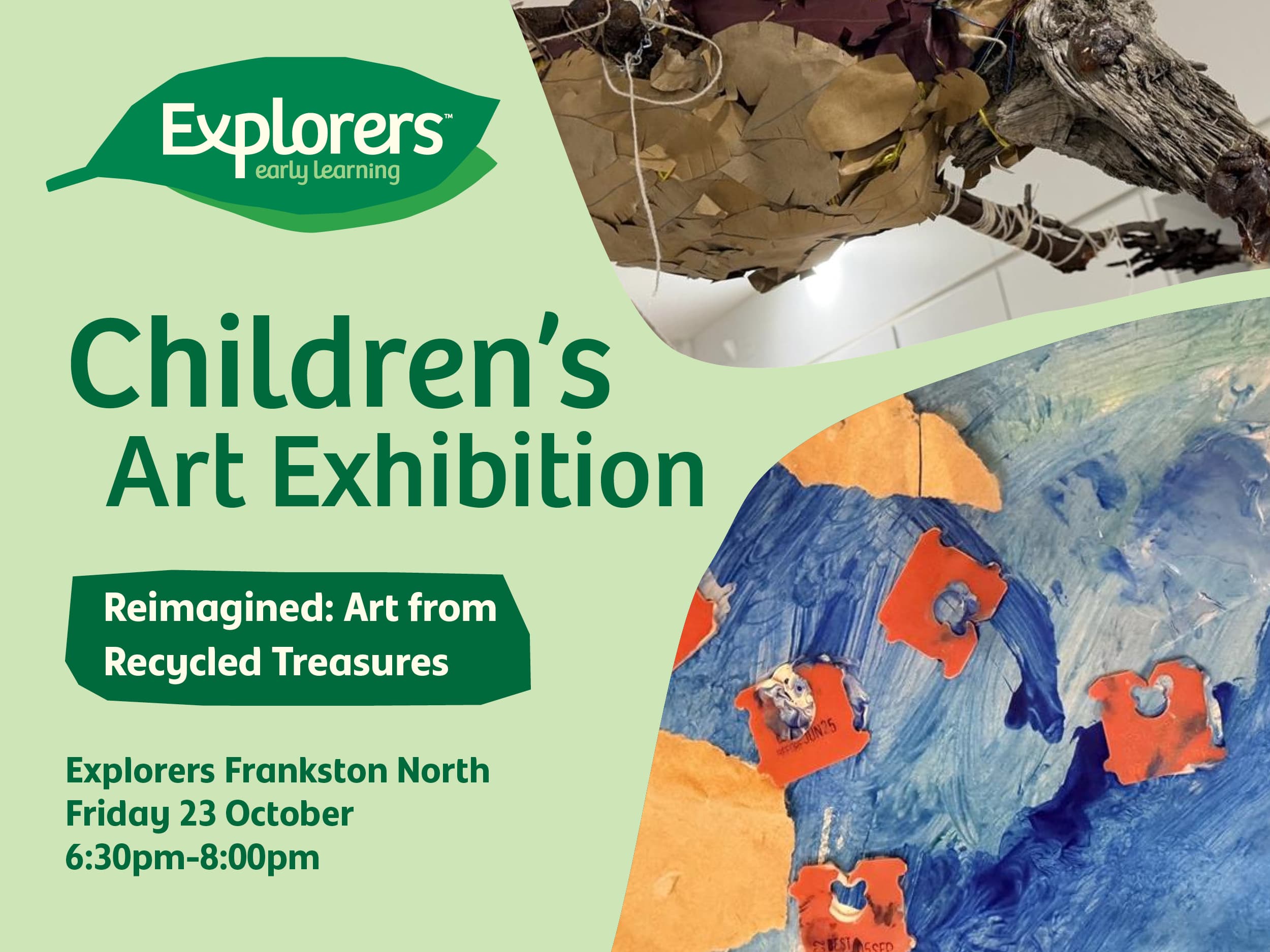 invitation to explorers frankston north childrens art exhibition.