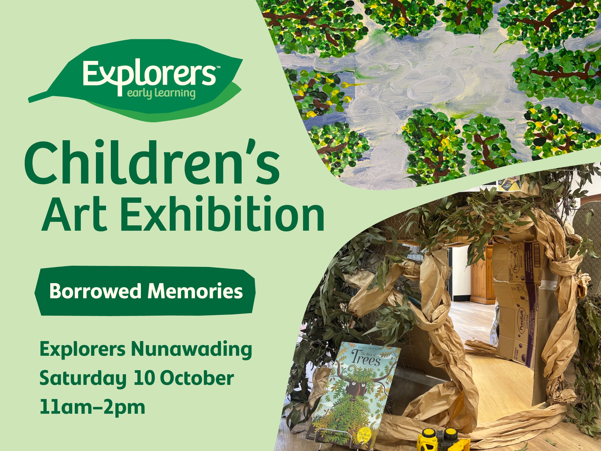 invitation to explorers nunawading childrens art exhibition.