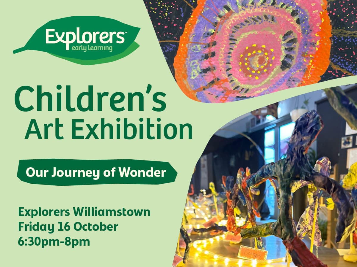 invitation to explorers williamstown childrens art exhibition.
