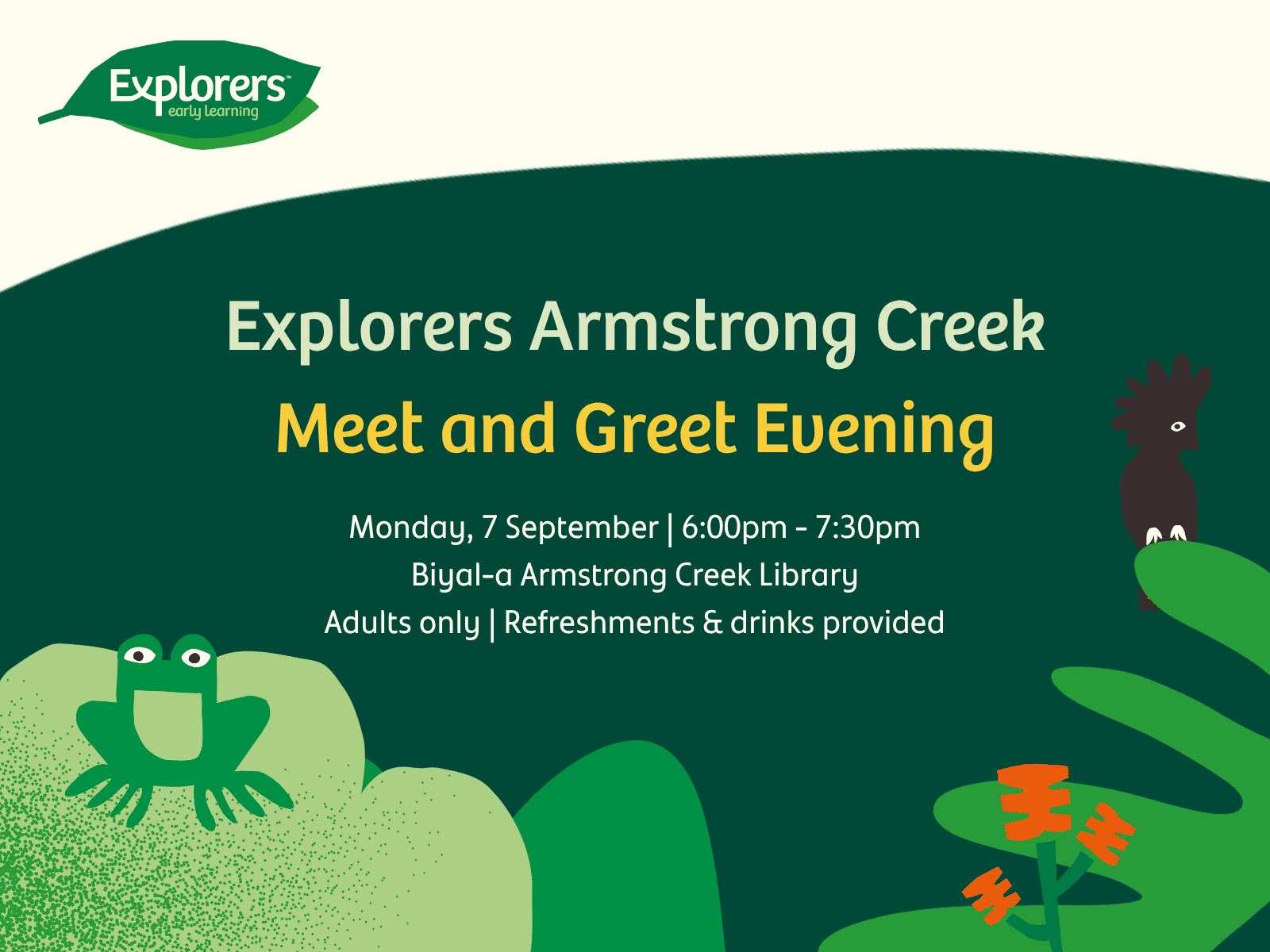 invitation to explorers armstrong creek meet & greet