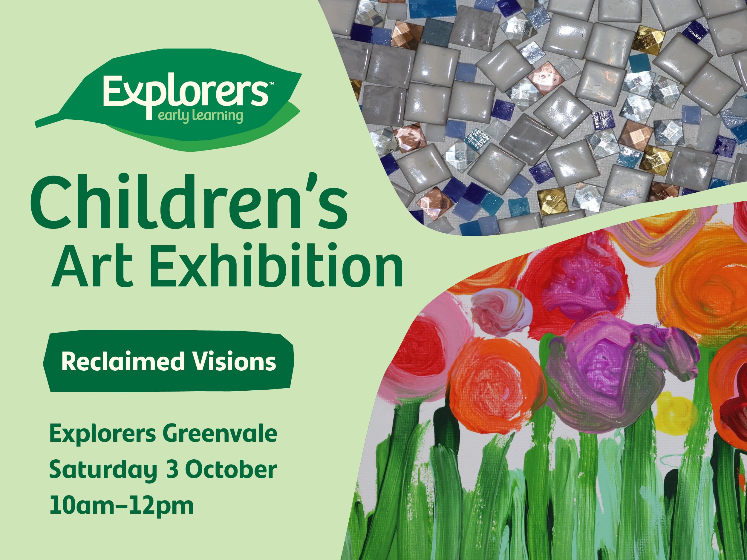 invitation to explorers greenvale childrens art exhibition.