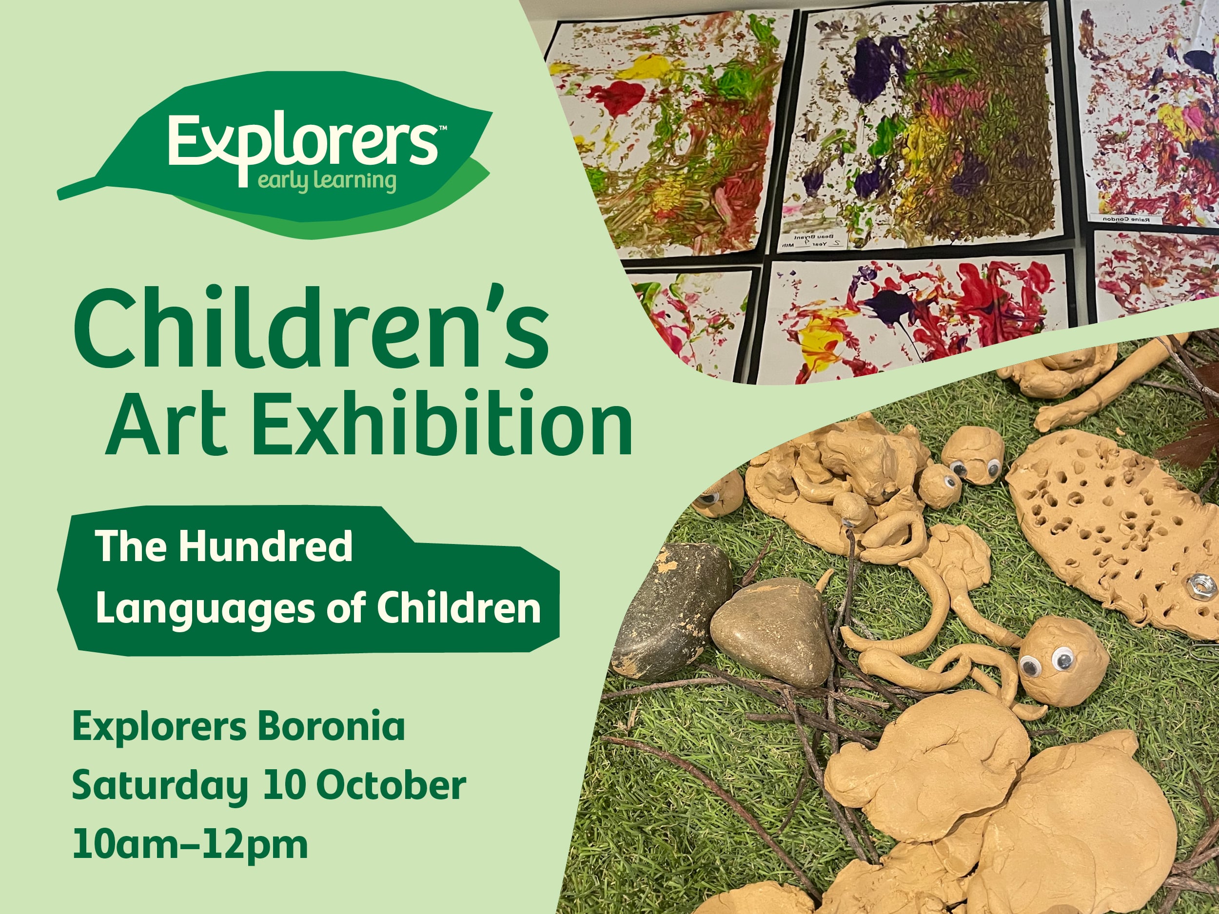 invitation to explorers boronia childrens art exhibition.