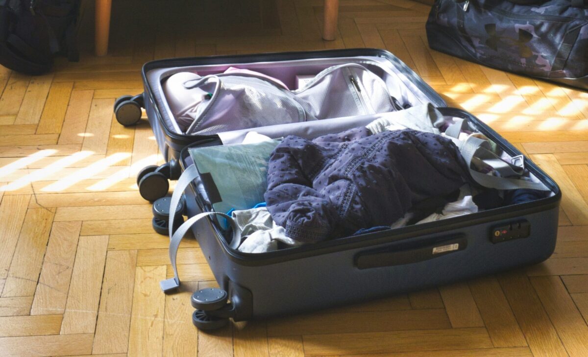 luggage being packed for a toddler
