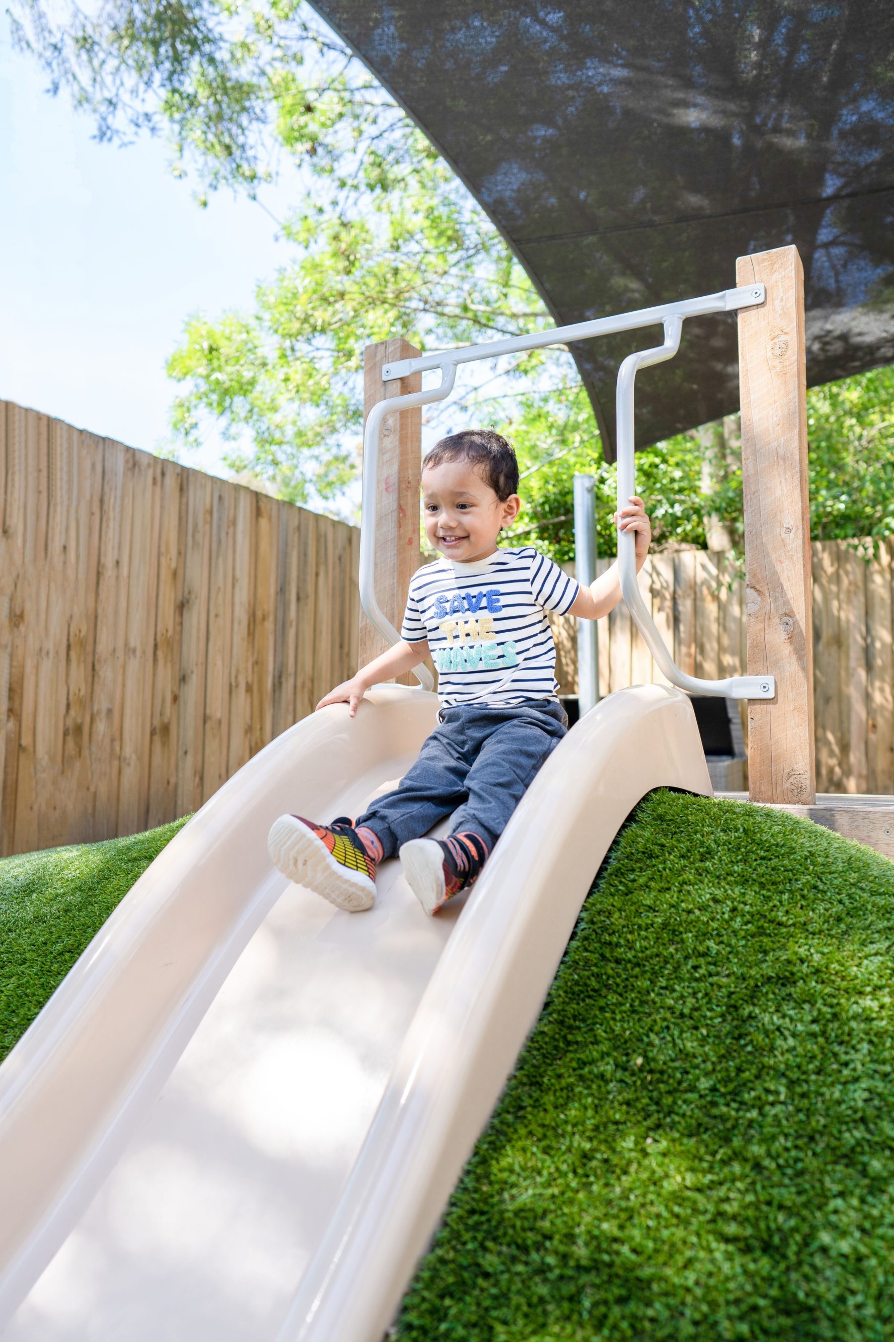 Boy on slide