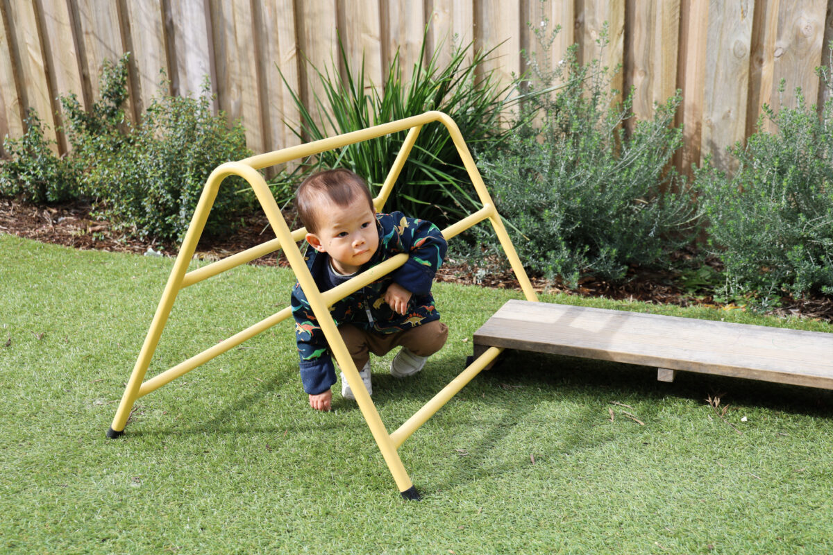 Child playing in outdoor playground